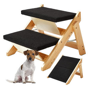 Rampe d'escalade pour chien, marchepied pour animaux de compagnie, échelle 2 en 1, en bois, pliable, pour chiens <span class=keywords><strong>et</strong></span> chats, vente chaude - Product Image 1