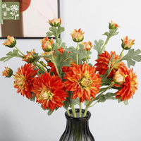Fleurs artificielles Dahlia et Pivoine à 3 têtes, toucher réel, faites à la main, pour centres de table de mariage