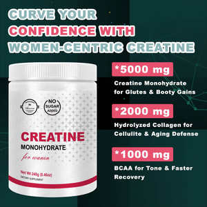 Creatina Monoidrato in Polvere per Donne con Collagene e <span class=keywords><strong>BCAA</strong></span>, Integratore per Aumento Glutei, Creatina Vegana Senza Zucchero per Crescita Muscolare - Product Image 4