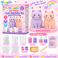 Nouveau Kit DIY et Loisirs Créatifs pour Enfants et Adultes, Jouet Sûr et Amusant, Mousse Cristalline Douce à Presser, Modèle Hamster et Chat, Kit Squishy DIY