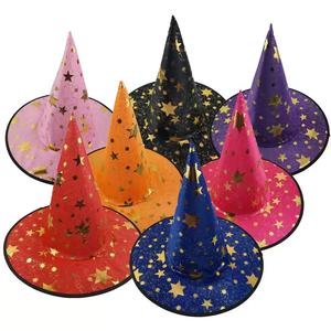 Venta al por mayor estrellas con estampado dorado <span class=keywords><strong>de</strong></span> ala ancha <span class=keywords><strong>sombrero</strong></span> <span class=keywords><strong>de</strong></span> mago <span class=keywords><strong>de</strong></span> <span class=keywords><strong>bruja</strong></span> <span class=keywords><strong>de</strong></span> Halloween <span class=keywords><strong>sombrero</strong></span> <span class=keywords><strong>de</strong></span> fiesta <span class=keywords><strong>de</strong></span> Halloween - Product Image 2