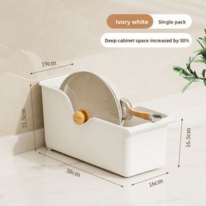 Kitchen Cabinet <b>Storage</b> Box Pot Pan Cover Wheels Seasoning Jar Organizer Sink Sundries Large Capacity Shelf PP Plastic - Product Image 6