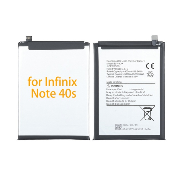 5000mAh 0 Cycle Rechargeable Cell Mobile Phone Lithium Battery Tecno Infinix Note 40s BL-490X Original 1:1 Consumer Electronics
