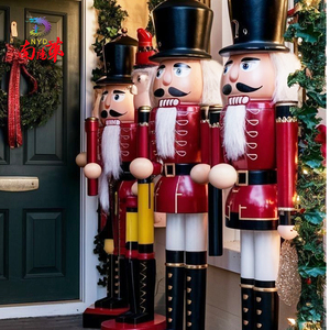 Décorations de Noël géantes en fibre de verre, casse-noisettes soldats, 100/150/180 cm, pour l'extérieur et la maison, vente en gros - Product Image 6