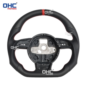 Volant en fibre de carbone véritable à fond plat, en stock aux États-Unis, pour Audi A3 A4 A5 Rs3 Rs4 Rs5 Rs6 <span class=keywords><strong>Rs7</strong></span> S3 S4 S5 Sq5 2012-2016 - Product Image 6