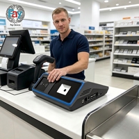 Terminal de point de vente tout-en-un 10,1'' avec écran client, imprimante thermique 58mm, NFC, 4G, Android, 1280x800, 2Go/4Go RAM, SDK, 64Go ROM, pour intérieur
