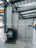 Cabine de peinture électrostatique à poudre double usage avec contrôle PLC, chariot à suspension en acier, cabine de pulvérisation industrielle pour métaux