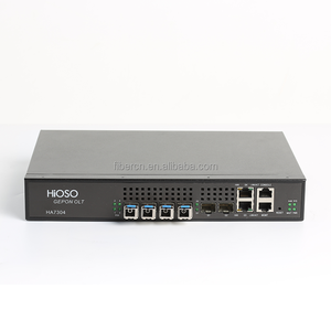 Terminal optique fibre HiOSO GPON OLT mini 4 ports PON HA7304C avec 2 modules SFP PX20+++ pour liaison montante - Product Image 1