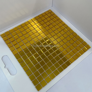 Piastrelle in cristallo a specchio in oro puro a forma quadrata piastrelle da parete cucina bagno TV sfondo decorazione domestica progetto - Product Image 3