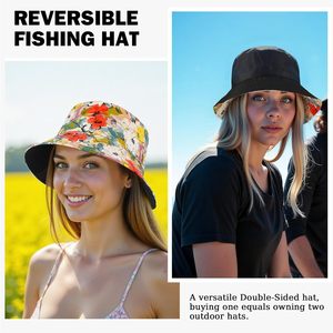 <strong>Floral</strong> Fisherman Outdoor Sun Protection Spring Summer Foldable Tie Bow <strong>Bucket</strong> <strong>Hat</strong> - Product Image 4