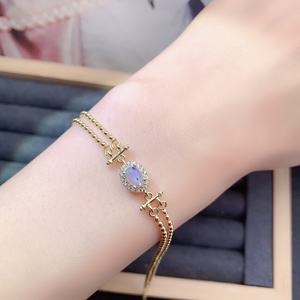 Bracciale di lusso Vintage 925 in argento Sterling naturale opale Design regalo perfetto per le donne - Product Image 3