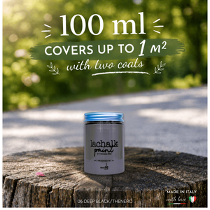 06 DEEP BLACK 100 ml LaChalk the evolution of <b>chalk</b> paint Where <b>chalk</b> meets resin: Hybrid <b>Chalk</b> Resin Paint made in Italy - Product Image 2