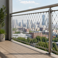Filet en treillis métallique en acier inoxydable pour balcon, style tissage plat, pour protection contre les oiseaux, avec service de découpe