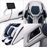 Fauteuil de massage intelligent professionnel Zhouqi avec mécanisme 4D, rouleaux de massage pour les pieds à jambes séparées et rail SL pour une thérapie corporelle complète