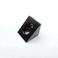 V-slot konektor sudut hitam braket sudut 90 derajat untuk Cnc Mill 3d Printer bagian Diy