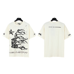 เสื้อยืดแขนสั้นทรงปกติ Hell Star NFC 300 กรัม ผ้าฝ้าย 100% สำหรับผู้ชายและผู้หญิง ลายพิมพ์สัตว์ สไตล์ญี่ปุ่น วินเทจ ลุคซัมเมอร์ลำลอง ซักแล้ว - Product Image 4