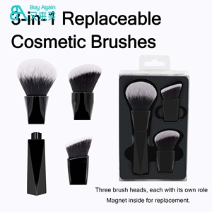 Mercados en línea chinos, nuevo diseño único, regalo para niñas, 3 en 1, Mini juego de brochas de maquillaje de viaje reemplazable magnético con caja - Product Image 2