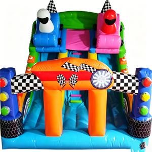 Tobogán Inflable Comercial de PVC con Diseño de Auto de Carreras para Niños, <span class=keywords><strong>Alquiler</strong></span> para Fiestas de Carreras, Juego Interior y Exterior - Product Image 3