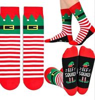 Nouvelle Arrivée 2026 – Chaussettes de Noël Rayées Rouge et Vert en Coton Tissé Personnalisées Mi-Mollet pour Hommes et Femmes – Vente en Gros