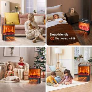 Chimenea Eléctrica Realista con Llama 3D CTSC de 1500w, Calentador para Interiores, Temporizador de 12 Horas, 7 Colores Ajustables, Control Remoto, Nuevo - Product Image 2