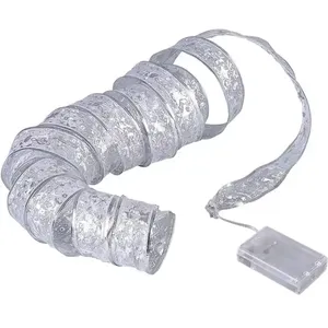 <span class=keywords><strong>Ruban</strong></span> de Noël en cuivre avec lumières <span class=keywords><strong>LED</strong></span> féériques, <span class=keywords><strong>ruban</strong></span> imprimé étoiles scintillantes, blanc chaud, batterie rechargeable, intérieur/extérieur, Noël - Product Image 6