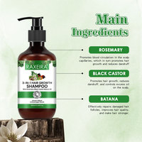 Shampo Pertumbuhan Rambut 3-IN-1 Rosemary Batana Oil dan Black Castor, Produk Anti-Rontok, Laris Grosir, 300ml