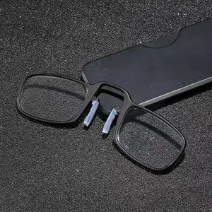 Nieuwste Mini Clip Op Leesbril Heren En Dames Glazen Frame Hoge Kwaliteit Neus Clip Op Presbyopische Bril