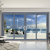 Porte coulissante en verre et aluminium résistant à la chaleur, ouverture manuelle, usage extérieur, design moderne, surface finie, coupe-vent