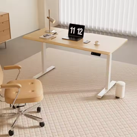 Bureau assis-debout électrique intelligent 1SR2 à double moteur avec plateau en bois et cadre réglable en hauteur