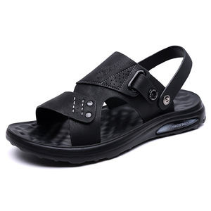 2026 New High Quality Breathable Casual Leather Slippers Outdoor <b>Sandals</b> Men Hiking Safety <b>Elastic</b> Summer Shoes Water EVA Insole - Product Image 2