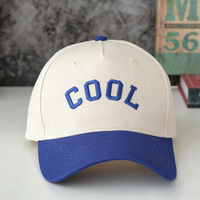 Casquette de baseball brodée bicolore ajustable avec patch en forme de chapeau