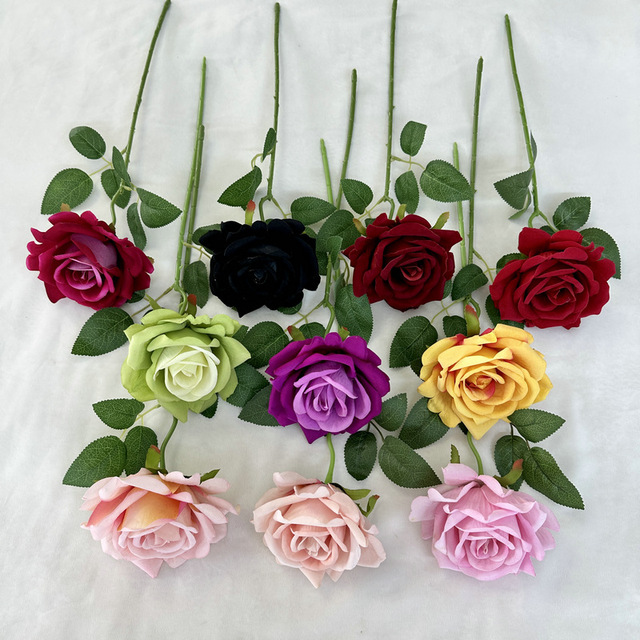 12cm Extra Large Diameter Rose Artificial Red Velvet Rose  For Valentine's Day