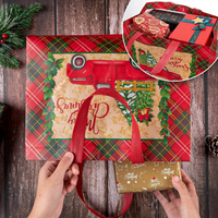 Sacs-cadeaux de Noël personnalisés avec la conception de flocon de neige du père Noël fourre-tout non tissé imperméable et durable pour les cadeaux de vacances sac de faveurs de fête