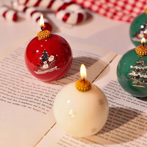 Ingrosso natale a forma di palla decorativo cera di soia <span class=keywords><strong>candele</strong></span> aromaterapia pupazzo di neve <span class=keywords><strong>casa</strong></span> <span class=keywords><strong>per</strong></span> <span class=keywords><strong>la</strong></span> decorazione domestica - Product Image 2