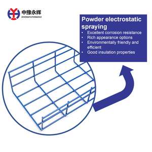 Chemin de câble en treillis métallique 100x50mm en acier enduit de poudre pour la gestion des câbles dans les centres de données et l'utilisation industrielle - Product Image 6