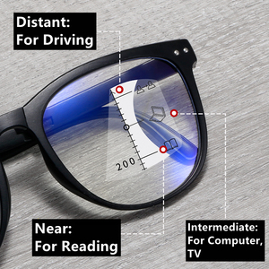 Lentes <span class=keywords><strong>progresivas</strong></span>, <span class=keywords><strong>gafas</strong></span> de lectura plegables para hombres y mujeres, dioptrías simples cuadradas negras 1,5 2,0 - Product Image 3