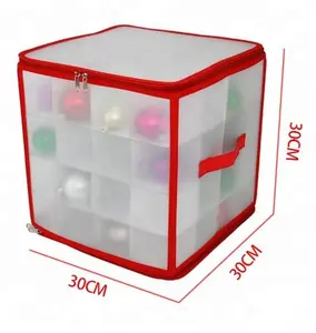 2022 Hot Christmas plastic divided ornament storage box for holiday