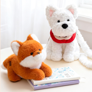 Sac à dos <span class=keywords><strong>en</strong></span> peluche Feiya West Highland Dog, jouet <span class=keywords><strong>en</strong></span> peluche, adorable chien <span class=keywords><strong>en</strong></span> peluche, sac à bandoulière, Saint-Valentin, polyester, coton PP - Product Image 5