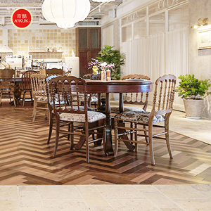 Juego <span class=keywords><strong>de</strong></span> Mesa <span class=keywords><strong>de</strong></span> Comedor Retro Francés, Madera Sólida, Estilo París, para Terraza, Restaurante, Sillas y Muebles <span class=keywords><strong>de</strong></span> Comedor - Product Image 1