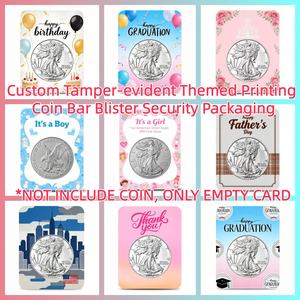 Lot de cartes pour pièces de monnaie d'argent de remise de diplôme, impression personnalisée, pièce de monnaie américaine en argent Eagle de 1 once, sous blister plastique scellé, emballage de sécurité vide - Product Image 4