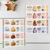 Autocollants personnalisés en vinyle pour ceintures de boîtes à gâteaux et biscuits, feuilles d'étiquettes autocollantes prédécoupées anti-graisse pour l'étanchéité des aliments