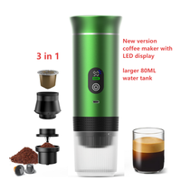 Machine à Café Espresso Portable Rechargeable Auto-Chauffante Rapide 3-en-1 pour l'Extérieur, Compatible Capsules NS et Poudre, Idéale pour le Camping et le Voyage