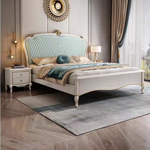 Venta al por mayor de muebles de dormitorio de estilo moderno europeo y americano casa tamaño King marco ligero lujo europeo leal cama de madera - Product Image 2