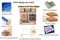 Boîtes à pizza en carton ondulé biodégradable jetables, personnalisées avec logo, imperméables, pour restaurants, vente en gros