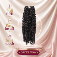 Extensions de cheveux humains bruts vierges super double drawn, qualité supérieure, brillants, doux, bouclés crépus, à crocheter, en promotion