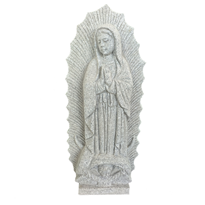 Estatua Clásica de Nuestra Señora de Guadalupe, Completamente Pulida, en Granito Gris Padang (G614) - Product Image 2