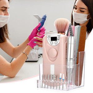 Transparent Square Professional Nail <b>Storage</b> <b>Box</b> Organizer with Nail Case Holder for Salon Use - Product Image 4