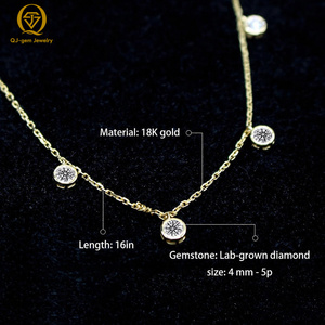 <b>Delicate</b> women's <b>necklace</b> pendant 10k 18k solid gold lab diamond IGI certified for graduation engagement party gift new trend - Product Image 2