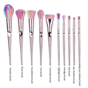 Set <span class=keywords><strong>de</strong></span> 10 Brochas <span class=keywords><strong>de</strong></span> <span class=keywords><strong>Maquillaje</strong></span> Profesionales Rosadas con Pelo Sintético Suave, Brochas <span class=keywords><strong>para</strong></span> Corrector Facial, Estuche <span class=keywords><strong>de</strong></span> Viaje, Etiqueta Privada, Bolsa Personalizada - Product Image 2