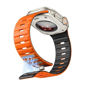Bracelet en silicone respirant et anti-transpiration à boucle pression, style sport et mode, pour montres connectées Apple Watch Series 10, 9, 8 – Qualité d'origine usine - Product Image 1